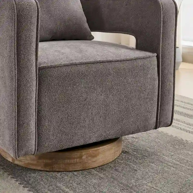 Fauteuil d'appoint pivotant à dossier ouvert 29,1 pouces de large avec base vieillie