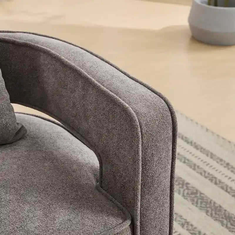 Fauteuil d'appoint pivotant à dossier ouvert 29,1 pouces de large avec base vieillie