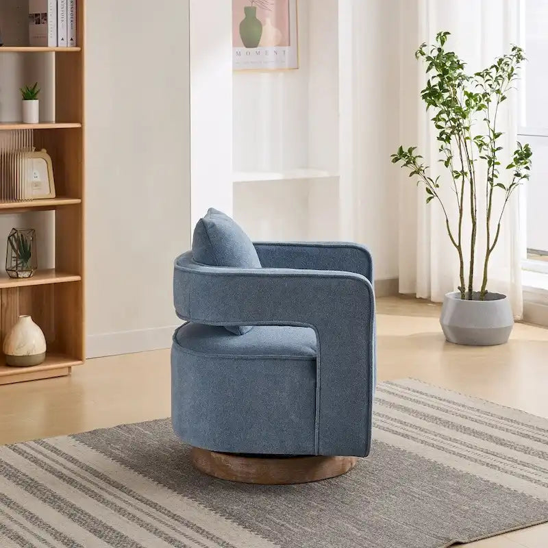 Fauteuil d'appoint pivotant à dossier ouvert 29,1 pouces de large avec base vieillie