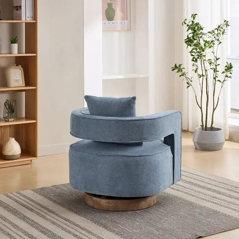 Fauteuil d'appoint pivotant à dossier ouvert 29,1 pouces de large avec base vieillie