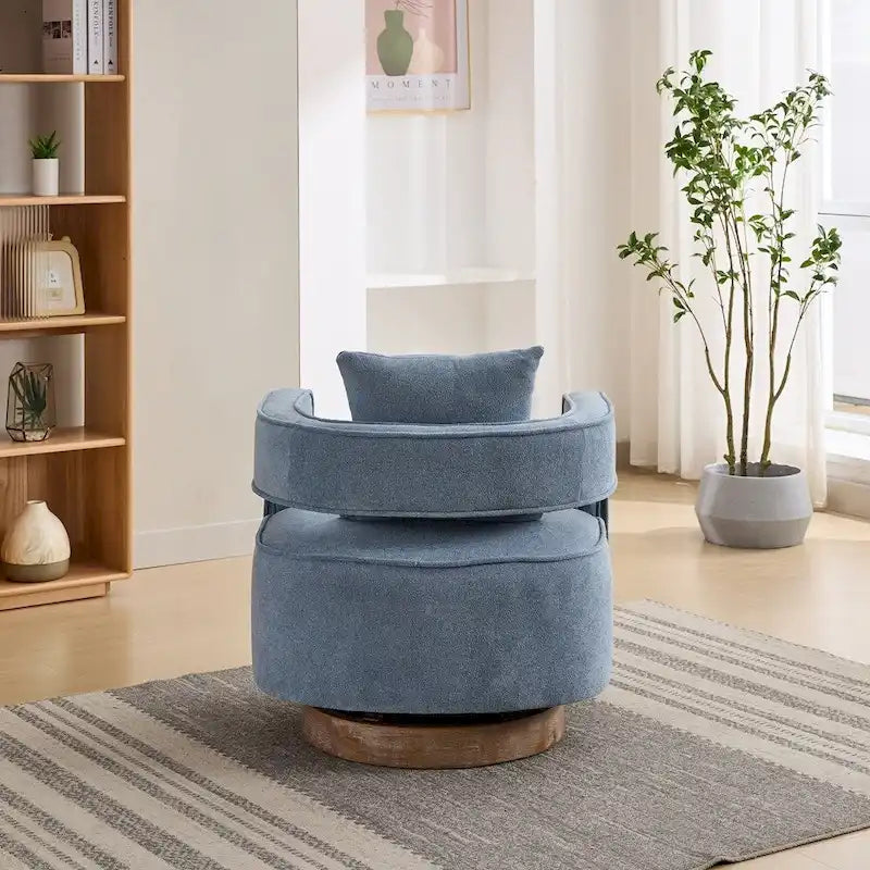 Fauteuil d'appoint pivotant à dossier ouvert 29,1 pouces de large avec base vieillie