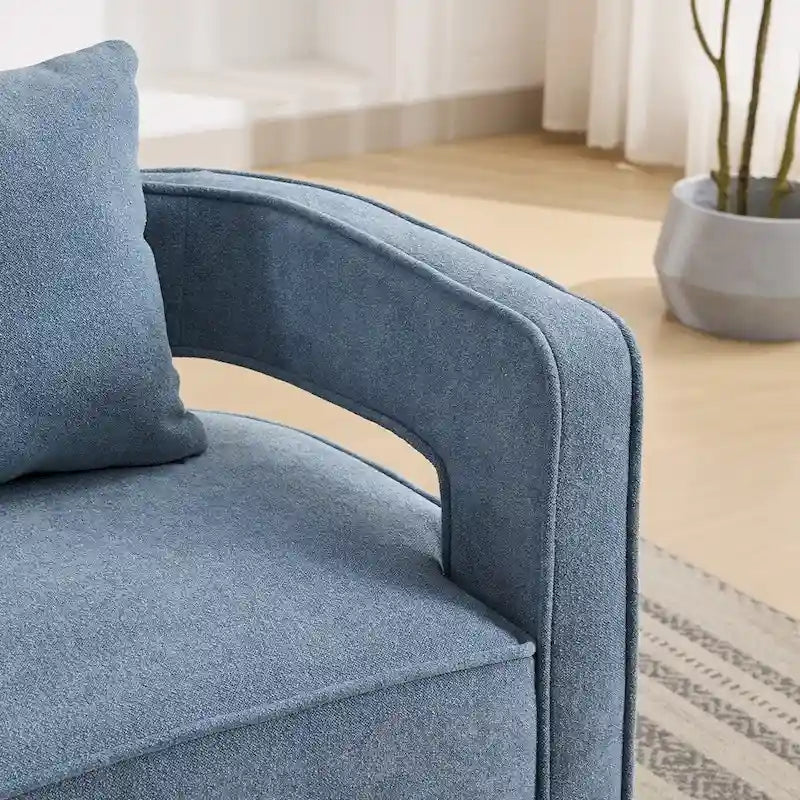 Fauteuil d'appoint pivotant à dossier ouvert 29,1 pouces de large avec base vieillie