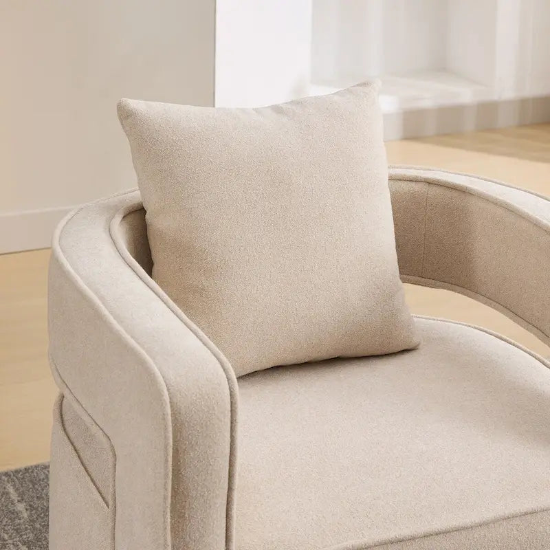 Fauteuil d'appoint pivotant à dossier ouvert 29,1 pouces de large avec base vieillie