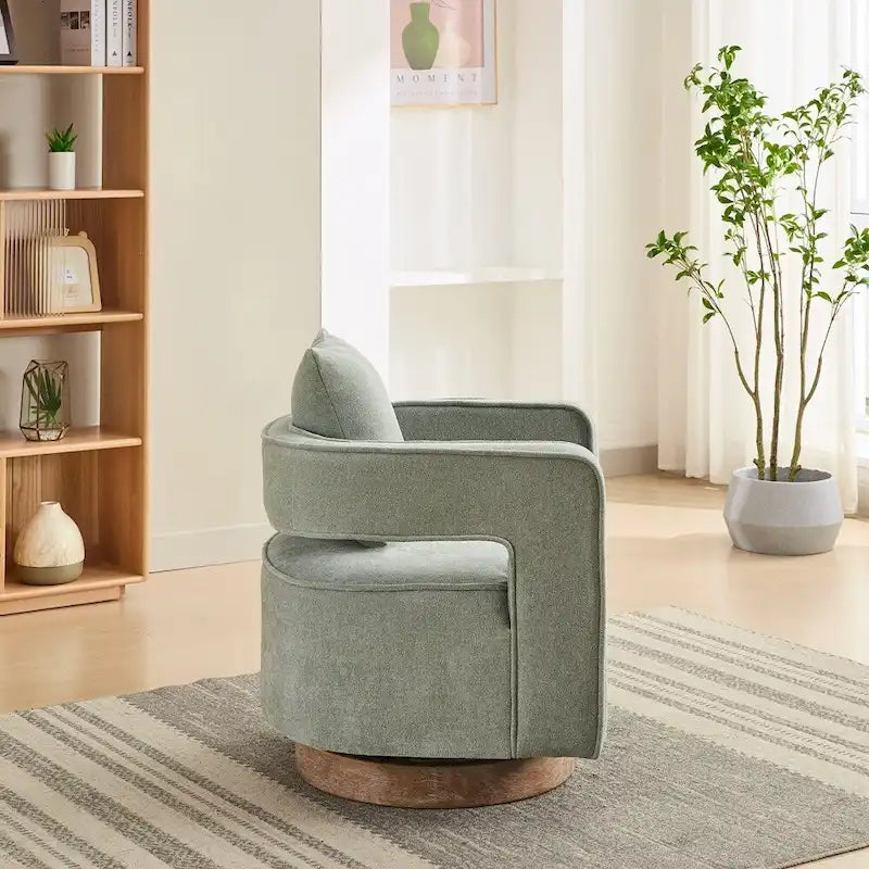Fauteuil d'appoint pivotant à dossier ouvert 29,1 pouces de large avec base vieillie