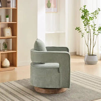 Fauteuil pivotant d'appoint à dossier ouvert 29,1W avec base patinée