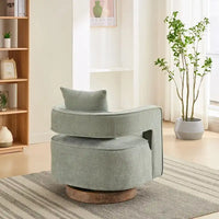 Fauteuil pivotant d'appoint à dossier ouvert 29,1W avec base patinée