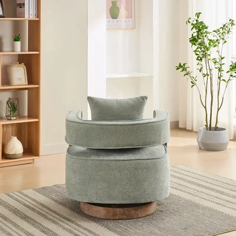 Fauteuil d'appoint pivotant à dossier ouvert 29,1 pouces de large avec base vieillie