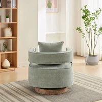 Fauteuil pivotant d'appoint à dossier ouvert 29,1W avec base patinée