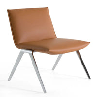 Chaise de bureau moderne Modrest Cedric en cuir végétalien couleur camel