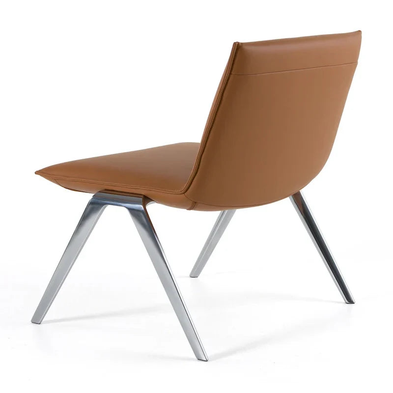Chaise de bureau moderne Modrest Cedric en cuir végétalien couleur camel