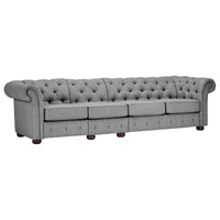 Canapé Chesterfield Knightsbridge Gris Clair Extra-Long par iNSPIRE Q Artisan