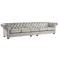 Canapé Chesterfield Knightsbridge Gris Clair Extra-Long par iNSPIRE Q Artisan