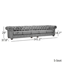 Canapé Chesterfield Knightsbridge Gris Clair Extra-Long par iNSPIRE Q Artisan