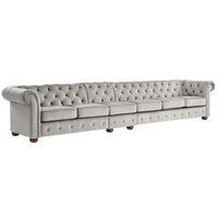 Canapé Chesterfield Knightsbridge Gris Clair Extra-Long par iNSPIRE Q Artisan