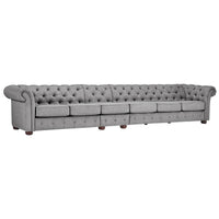Canapé Chesterfield Knightsbridge Gris Clair Extra-Long par iNSPIRE Q Artisan