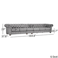Canapé Chesterfield Knightsbridge Gris Clair Extra-Long par iNSPIRE Q Artisan