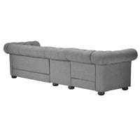 Canapé Chesterfield Knightsbridge Gris Clair Extra-Long par iNSPIRE Q Artisan