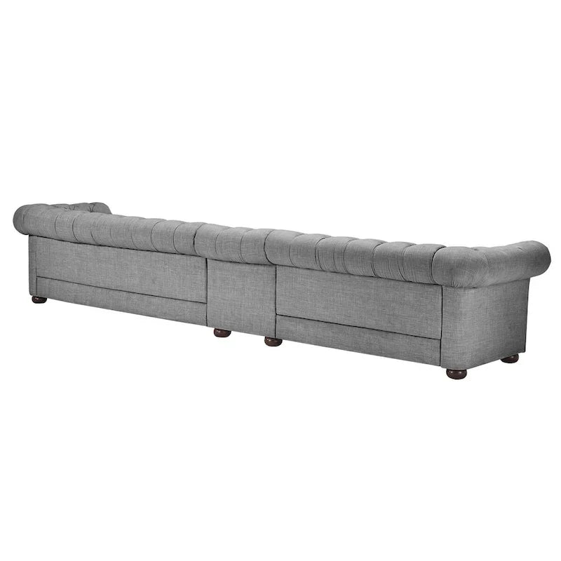 Canapé Chesterfield Knightsbridge Gris Clair Extra-Long par iNSPIRE Q Artisan