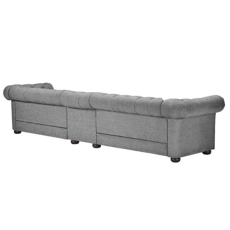 Canapé Chesterfield Knightsbridge Gris Clair Extra-Long par iNSPIRE Q Artisan