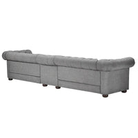 Canapé Chesterfield Knightsbridge Gris Clair Extra-Long par iNSPIRE Q Artisan