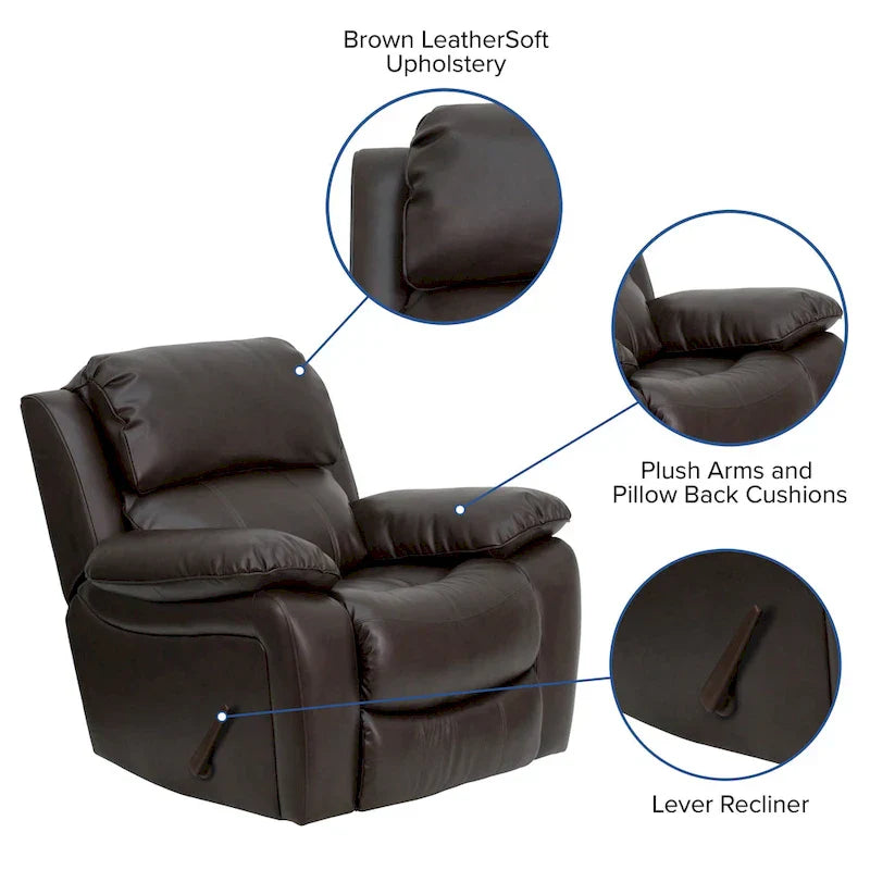 Fauteuil Inclinable à Bascule en LeatherSoft