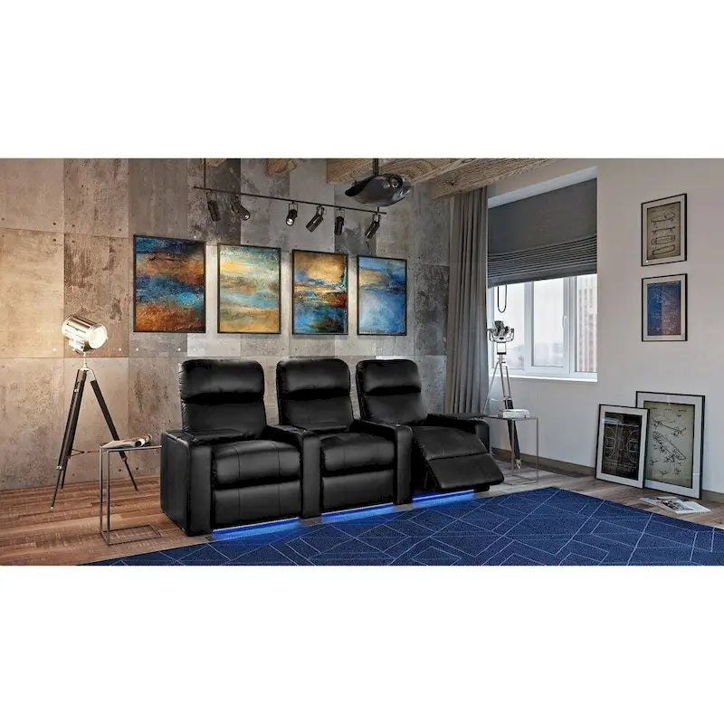 Ensemble de sièges home cinéma en cuir électrique Octane Turbo XL700 (rangée de 3)