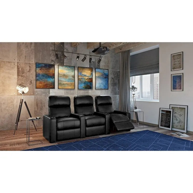 Ensemble de sièges home cinéma en cuir électrique Octane Turbo XL700 (rangée de 3)