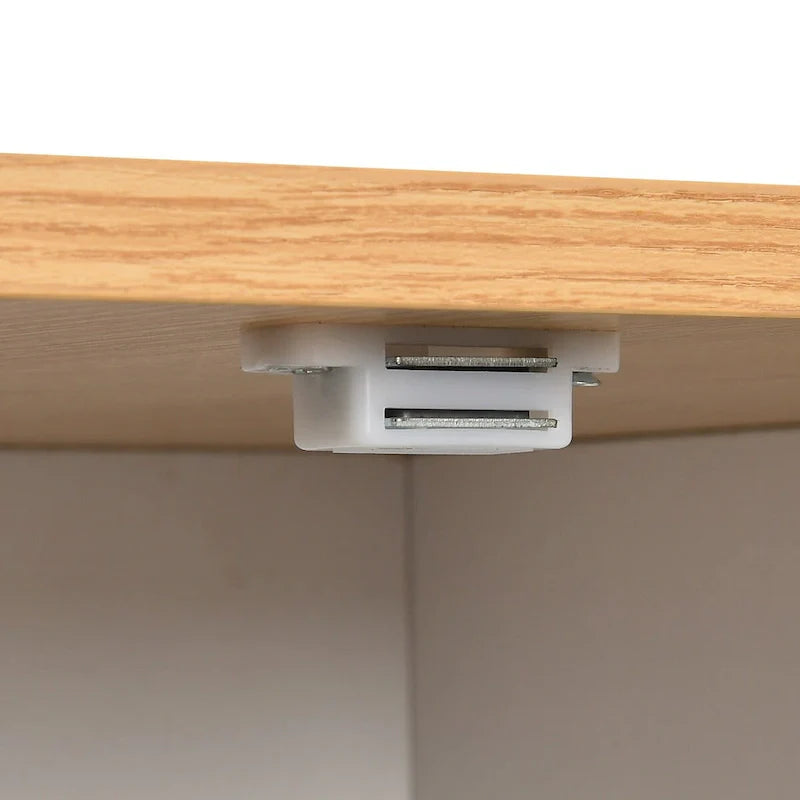Îlot de cuisine pliable Moasis avec armoire de rangement pour poubelle et prise de courant