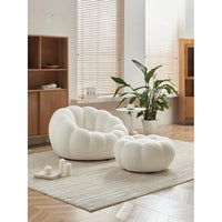 Fauteuil d'appoint et ottoman rembourrés en tissu 3D Tristica