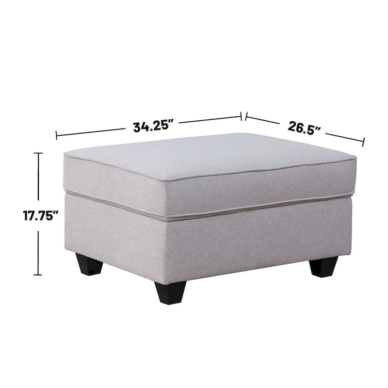 Canapé sectionnel réversible rembourré 7 pièces en forme de L gris clair