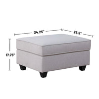 Canapé sectionnel réversible rembourré 7 pièces en forme de L gris clair