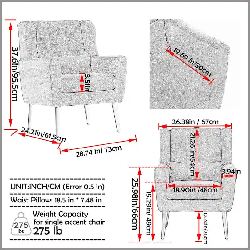 Fauteuil moderne Fauteuil de lecture confortable Fauteuil de salon