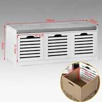 Banc de rangement avec 3 tiroirs - 35 P x 105 L x 43 H cm