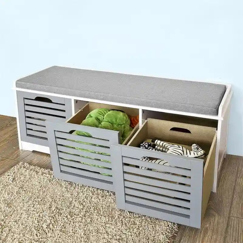 Banc de rangement avec 3 tiroirs - 13.78D x 41.34W x 16.93H