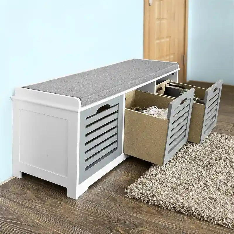 Banc de rangement avec 3 tiroirs - 13.78D x 41.34W x 16.93H