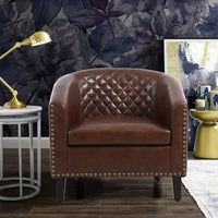 COOLMORE Fauteuil d'appoint en forme de tonneau pour salon