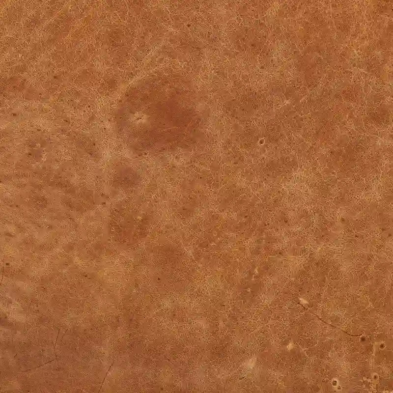 Pouf Turin Poly & Bark en cuir véritable pleine fleur italien Cognac Tan avec pieds en bois