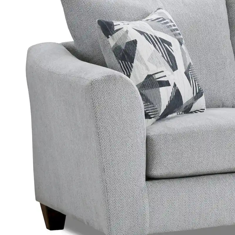 Ensemble de salon 2 pièces Roundhill Furniture Duleek, canapé et causeuse, chevrons argentés