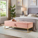 58.6 Banc de bout de lit Piètement Métal avec Rangement Velours Rose