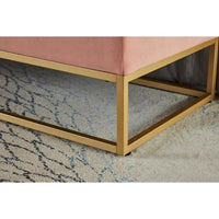 58.6 Banc de bout de lit Piètement Métal avec Rangement Velours Rose