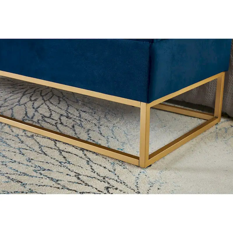 58.6 Banc de bout de lit Piètement Métal avec Rangement Velours Rose