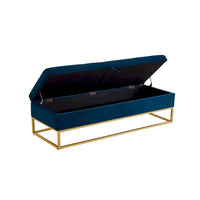 58.6 Banc de bout de lit Piètement Métal avec Rangement Velours Rose