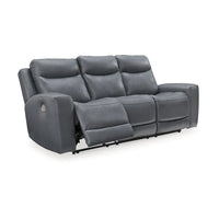 Canapé inclinable électrique Signature Design by Ashley Mindanao Steel - 89 larg. x 42 prof. x 43 haut.