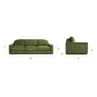 Canapé Poly & Bark Fano 99 en velours vert vieilli