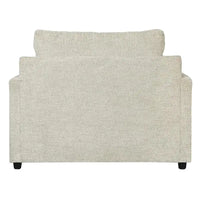 Fauteuil crapaud et demi en tissu avec coussin d'assise en T, gris clair