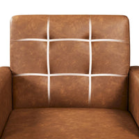 Fauteuil d'appoint capitonné moderne en similicuir Yaheetech avec pieds en bois massif - 28.52933