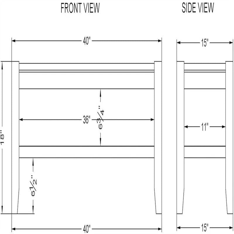 Banc à chaussures d'entrée - 15P x 40L x 18H