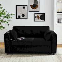Canapé-lit 2 places avec prise USB, poches latérales et coussin lombaire