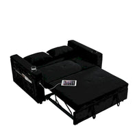 Canapé-lit 2 places avec prise USB, poches latérales et coussin lombaire