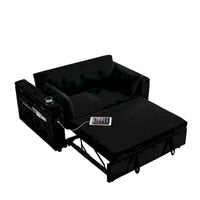 Canapé-lit 2 places avec prise USB, poches latérales et coussin lombaire